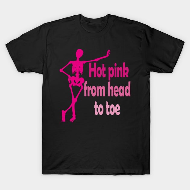 Hot Pink - Skeleton T-Shirt by EunsooLee